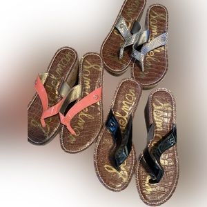 Sam Edelman Wedges. Black, Silver and Melon. Size 6.5.